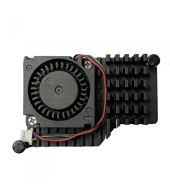 Raspberry Pi 5 Aluminum Heat Sink Black Drum Fan PWM Speed Control Active Cooler with Thermal Mat